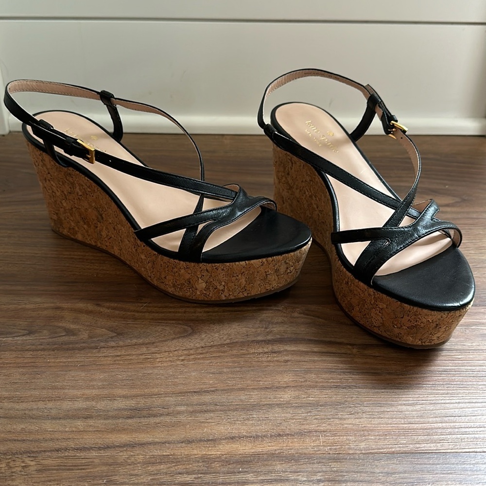 Kate Spade black wedges
